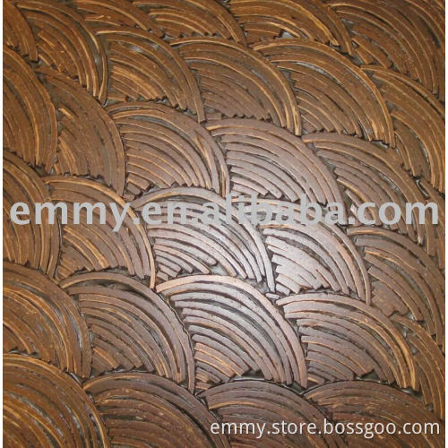 Natural coconut shell tile for indoor and outdoor